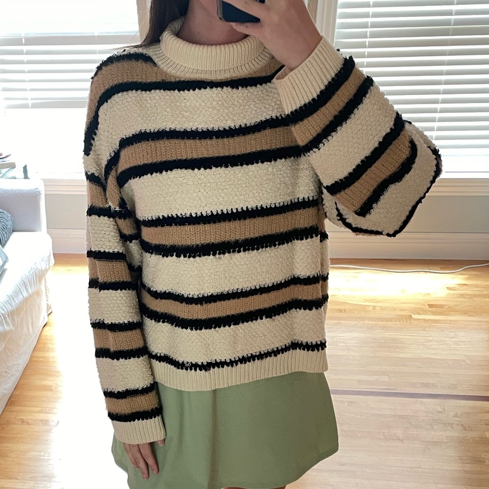 Tri Colored striped sweater